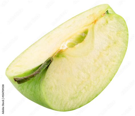 green apple slice isolated on a white background Stock Photo | Adobe Stock