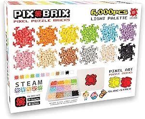 Pix Brix Pixel Art Puzzle Bricks 6 000 Piece Pixel Art Container 12