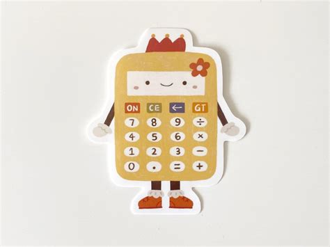 Calculator Sticker Fun Colourful Math Scientific Teacher Cute Kawaii