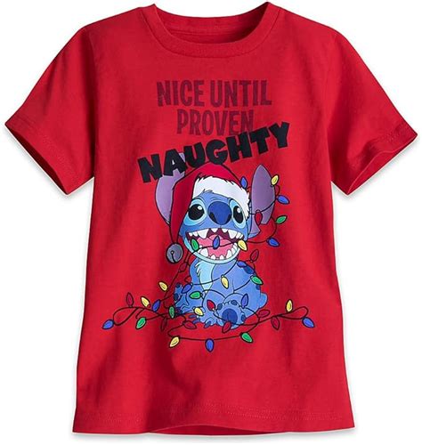 Disney Stitch Holiday T Shirt For Boys Size S 56 Red