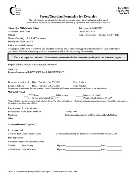 School Excursion Letter Fill Out And Sign Online Dochub