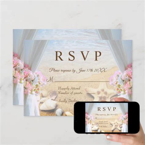 Tropical Beach Summer Wedding Starfish RSVP Card Zazzle