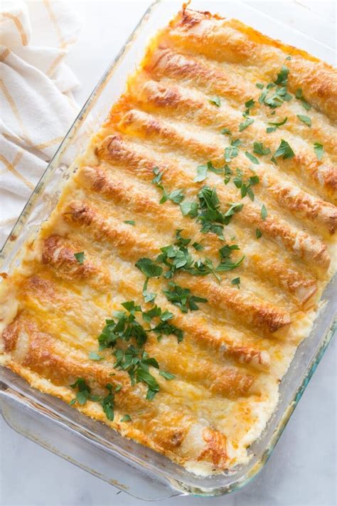 Creamy White Chicken Enchiladas Recipe Play Party Plan