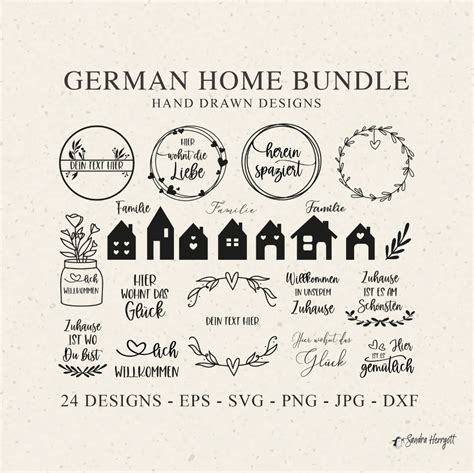 German Home Plotter File SVG DXF PNG House Heart Love Etsy Clip Art