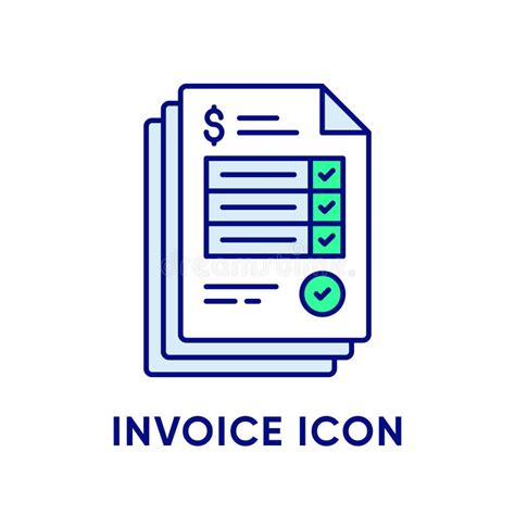 Invoice Vector Line Icon Stock Illustration Illustration Of Report