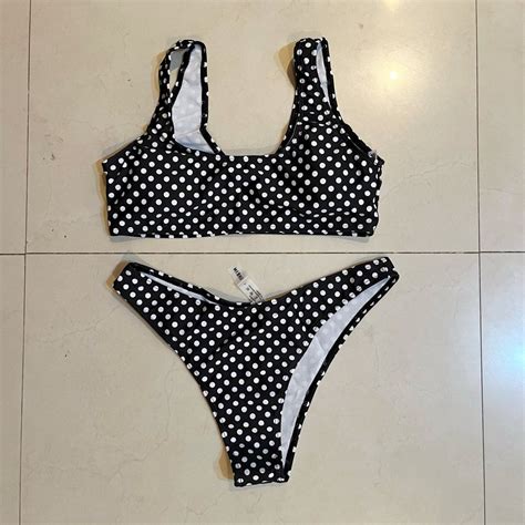 Black Polka Dots Bikini On Carousell