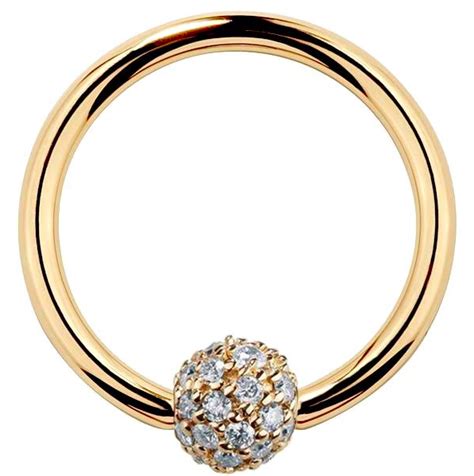 Mm Diamond Pave Ball K Gold Captive Bead Ring Freshtrends Body