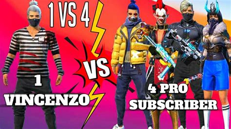 Vs Vincenzo Vs Pro Subscriber Clash Squad Custom Free Fire