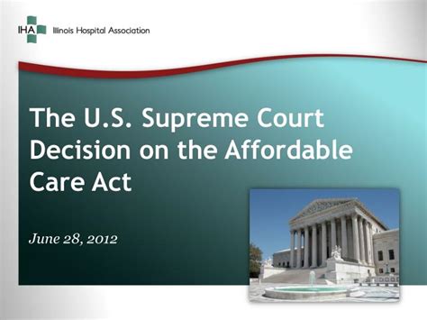 Ppt The U S Supreme Court Decision On The Affordable Care Act Powerpoint Presentation Id 856421