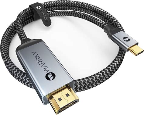 Cable Usb C A Hdmi 4k Warrky Trenzado De Alta Velocidad Thunderbolt 3 A Hdmi