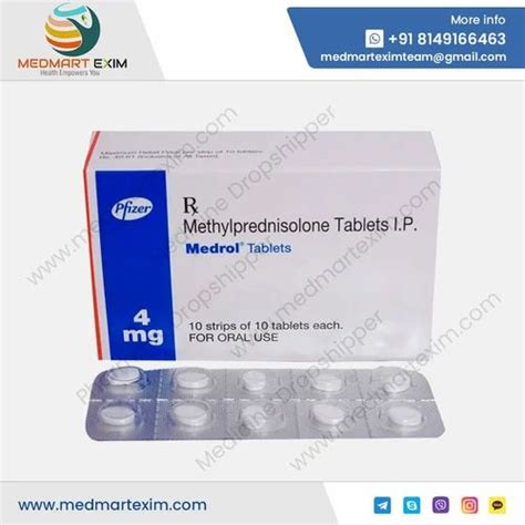 Medrol Methylprednisolone Tablets 4mg 8mg 16mg At Rs 52 59 Stripe In Nagpur