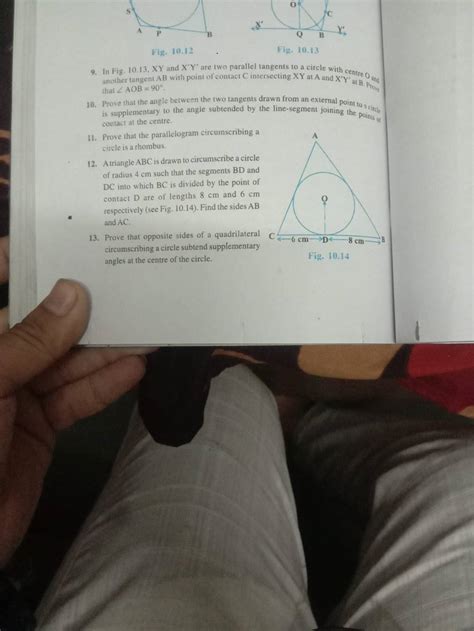 Fig 10 12 Fig 10 13 9 In Fig 10 13 XY And XY Are Two Parallel Tang