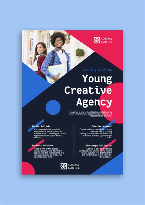 Edit This Geometric Young Creative Agency Flyer Design Online