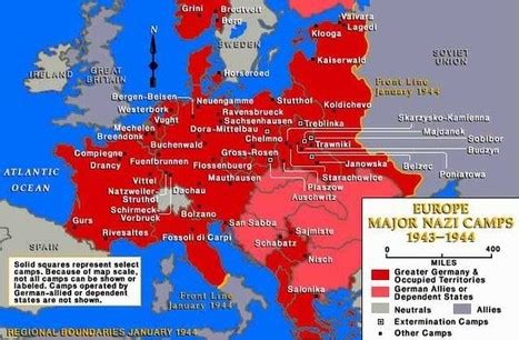 Nazi Camps in Occupied Europe 1943-1944 - Map