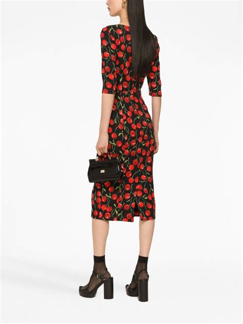 Cherry Print Midi Dress Dolce Gabbana Eraldo