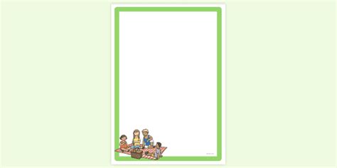 Free Simple Blank Having A Picnic Page Border Page Borders