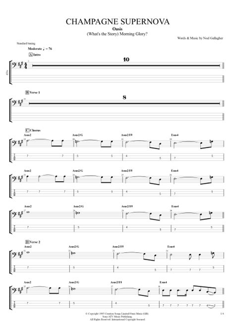 Champagne Supernova Tab By Oasis Guitar Pro Guitars Bass Backing