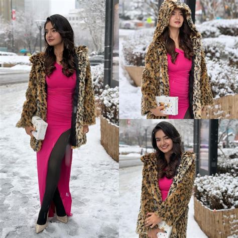 Photodump Anushka Sen Cuts Glam Figure In Hot Pink Bodycon Dress In Seoul
