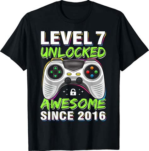 7th Birthday Gamer T Shirt For Men Women Boys And Sons Funny