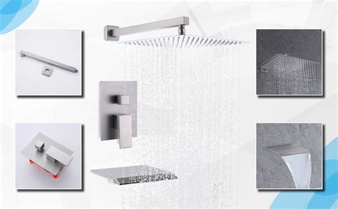 Bangpu Brushed Nickel Tub And Shower Faucet Set Wall Mounted Tub Shower