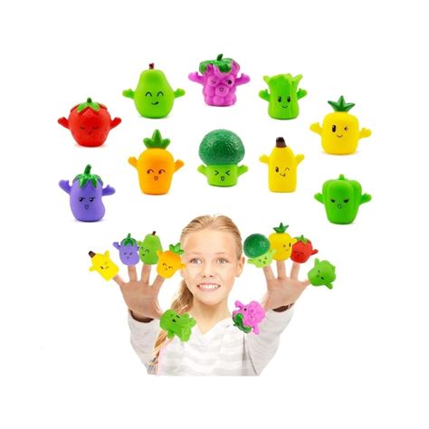 Set 10 Figurine Fructe Si Legume Finger Puppet Multicolor EMAG Ro