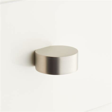 Orvin Large Brass Round Cabinet Knob Brushed Nickel Signature Hardware