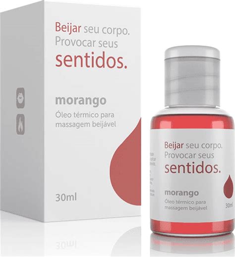 Óleo para Massagem Beijável Função Hot Sentidos ml Morango