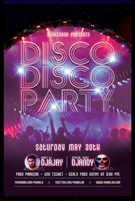 12 Disco Party Invitation Designs And Templates Psd Ai