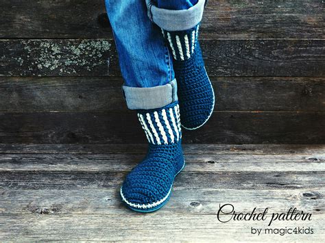 Tutoriel Crochet Bottes Pour Femmes Sur Semelles Etsy