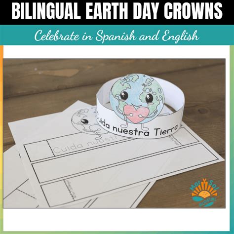 Earth Day Activities Bilingual Spanish Crowns Dia De La Tierra Mar Y Sol Bilingual