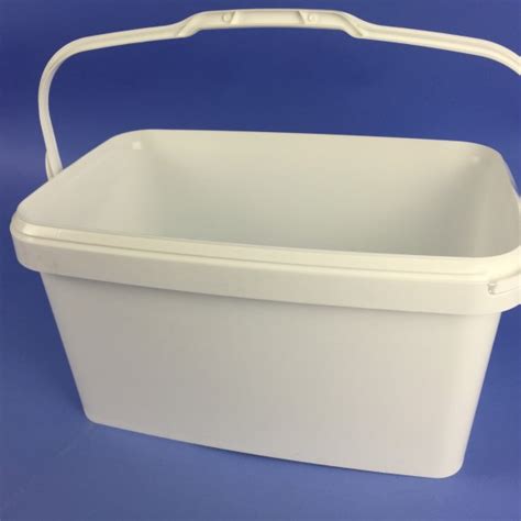 White Square Retangular Litre Bucket Complete With Tamper Proof