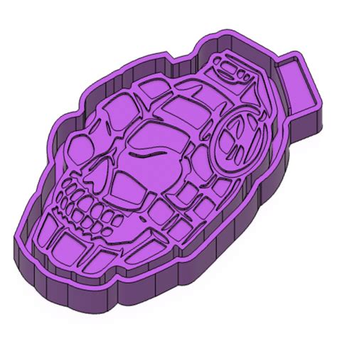 Stl File Skull Grenade Freshie Mold Silicone Mold Box・model To Download And 3d Print・cults