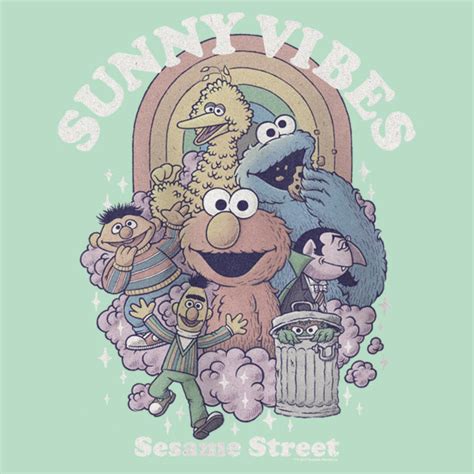Girls Sesame Street Sunny Vibes Group T Shirt Fifth Sun