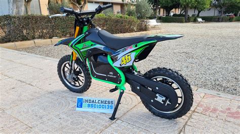 MINIMOTO MOTOCROSS ELECTRICA XZE 500W EN COLOR VERDE 36V CON 3