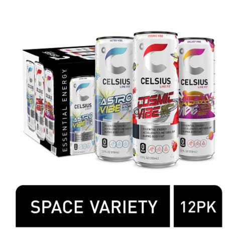 CELSIUS Sparkling Space Vibe Energy Drink Variety Pack 12 Pk 12 Fl