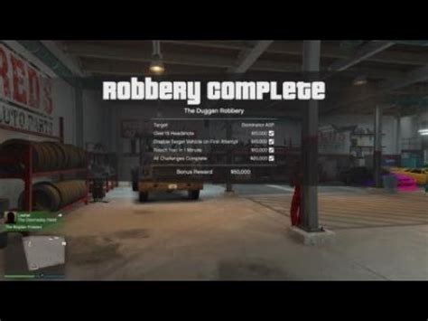 GTA V Online The Duggan Robbery All Bonus Challenges Solo PS4 YouTube