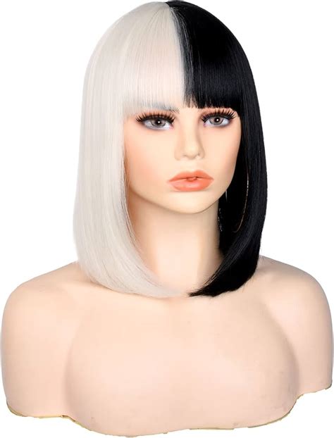 Cosplay Wig Sia Cosplay Split Color Wig Blunt Cut Bob