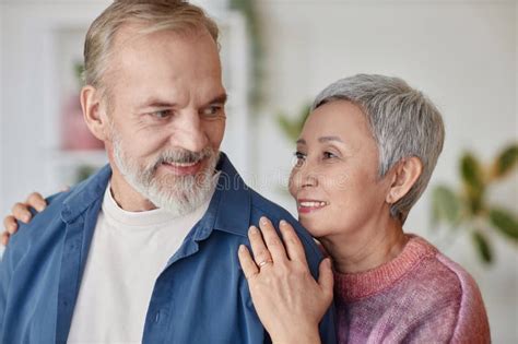 Affectionate Adult Couple At Home Stock Photo Image Of Couple Mature