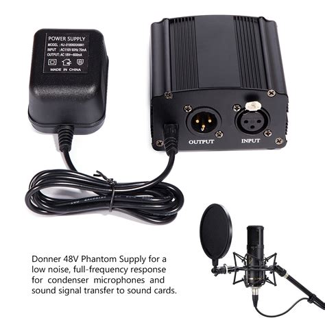 New V Phantom Power Supply With Adapter For Condenser Microphone Us