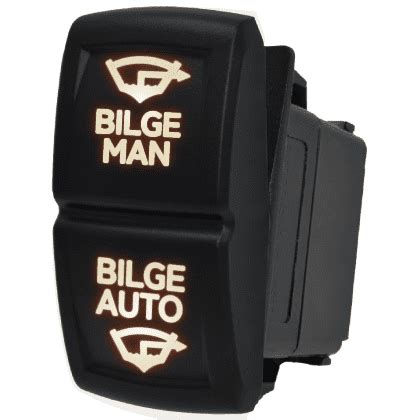 Bilge Auto Manual Rocker Switch Contura XIV Backlit New Wire Marine