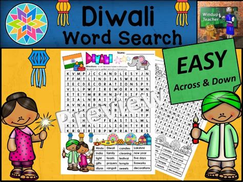 Diwali Word Search Easy Puzzle Ready To Go Teaching Resources