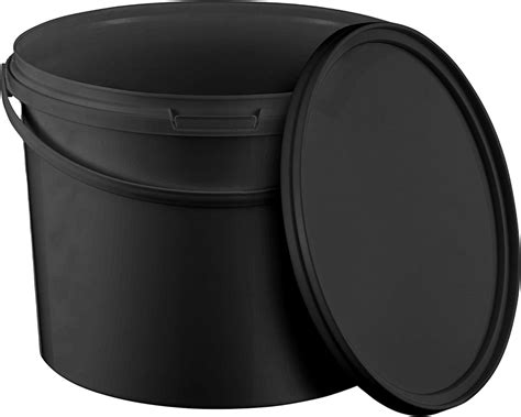 BenBow Seau Avec Couvercle 10L Noir 3X 10 Litre Apte Au Contact