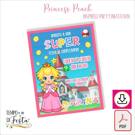 Princesa Peach Invitaci N Digital Para Imprimir Tempodifesta