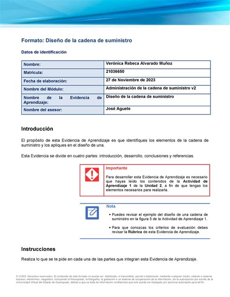 Acs U Aa Ea Formato Ea Dise O De La Cadena De Suministro