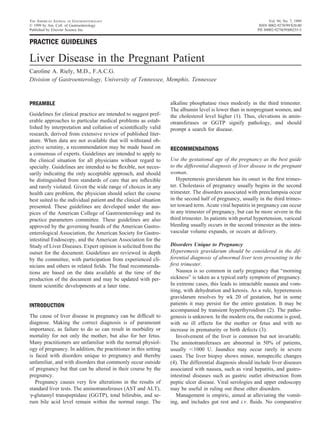 Liver Disease In Pregnant Patient Medicina Interna II PDF