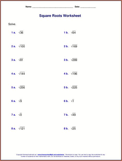 Rational Versus Irrational Numbers Worksheet