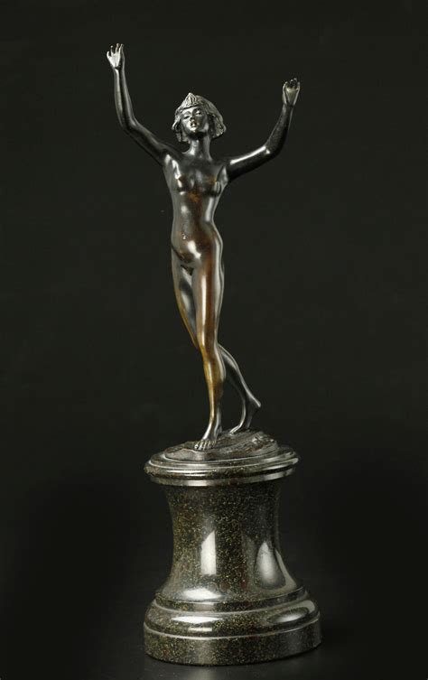 At Auction Franz Iffland Art Deco Bronze Figurine Of A Naked Woman By Franz Lffland