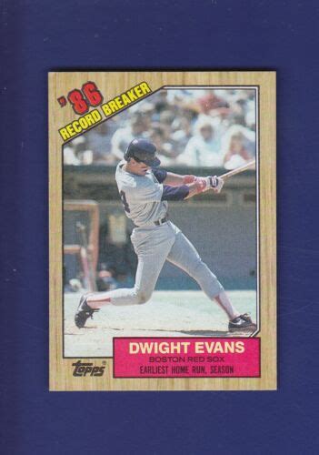 Dwight Evans Record Breaker 1987 Topps MLB Baseball 3 NM Boston Red