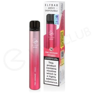 Pink Lemonade Elf Bar 600 V2 Disposable Vape 3 For 12