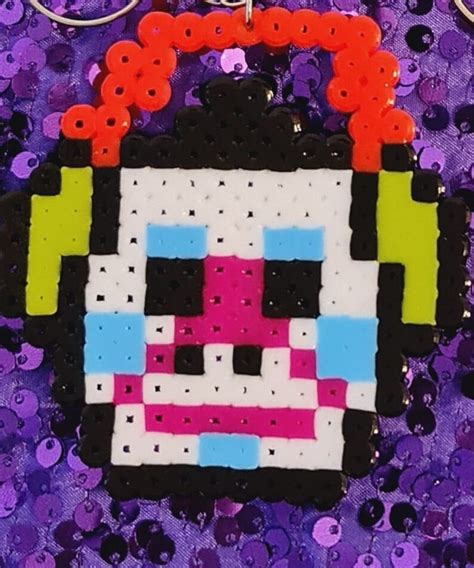 Five Nights At Freddy S Security Breach Keyrings Perler Bead Keychains Etsy